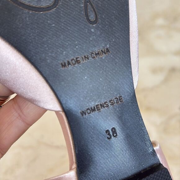 Crystal Buckle Ballerina Pink Satin Flats - Picture 12 of 12